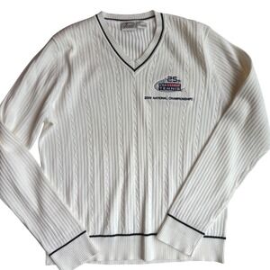 Tail USA League Tennis 2005 National Championships V-Neck Cable Knit Sweater L